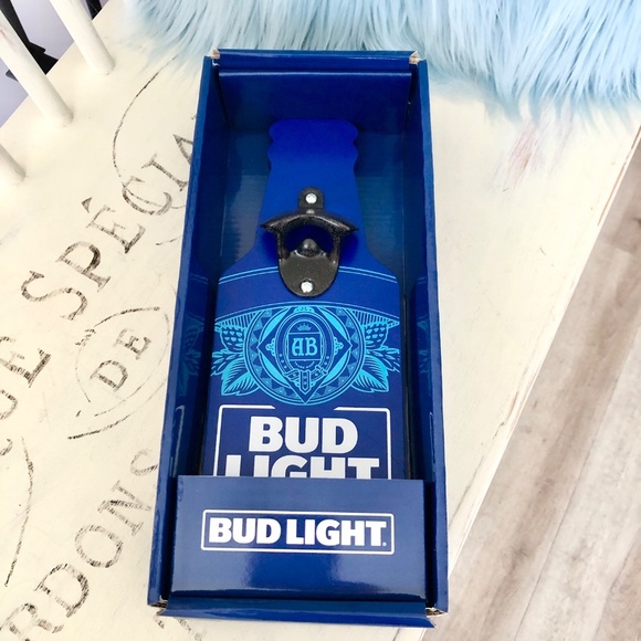 Bud Light, Beer Bottle, Opener, Wooden, Metal‎ Opener, New In Box - Picture 5 of 8